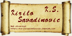 Kirilo Savadinović vizit kartica